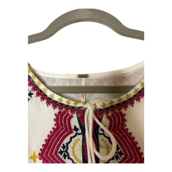 Free People Sweet Escape Midi Dress Embroidered Boho Cottage Western Hippie M - Picture 6 of 15